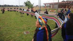 Tejedoras mapuches elaboraron en Chile el tejido más largo del mundo