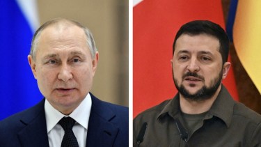 Vladimir Putin (Rusia) y Volodomir Zelenski (Ucrania).