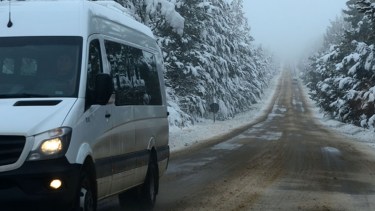 En la ruta 40 entre Bariloche y El Bolsón hay zonas con hielo. Se esperan nevadas para las próximas horas. Archivo