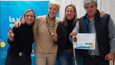 María Emilia Soria, García Larraburu y Martini encabezaron un acto en bariloche para homenajear a hombres militantes del PJ. Foto: Gentileza