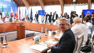 El presidente Alberto Fernández inició hoy su participación en la cumbre del G7. Foto Télam. 