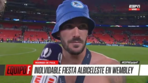 El saludo de De Paul para Tini Stoessel tras ganar la Finalissima
