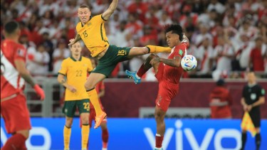 Australia y Perú se enfrentaron en Qatar, donde el conjunto oceánico clasificó al Mundial. Foto: AP