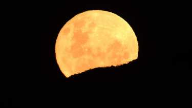 Las deslumbrantes fotos de la «Superluna de fresa» en Roca y Las Grutas