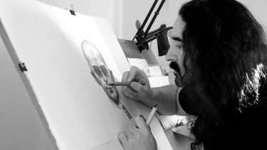 Las obras que se verán en “Estampas de una misión secreta” son el resultado de un trabajo colaborativo con el propio Indio Solari.