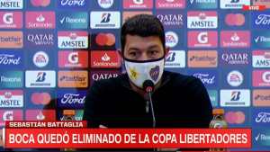 «Es una derrota que duele», dijo Battaglia tras la eliminación de Boca de la Copa Libertadores