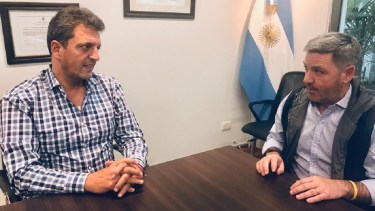 Sergio Massa reunido con el diputado de Neuquén ´por el Frente Renovador, Carlos Sánchez. Foto Gentileza