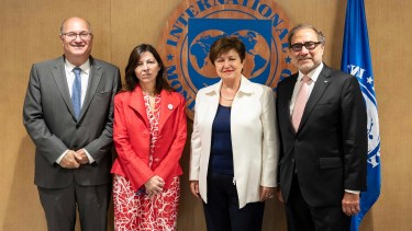 La foto que difundió la titular del FMI, Kristalina Giorgieva en Twitter.