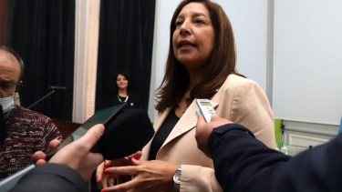 La gobernadora Carreras está en Bariloche y no participará de la reunión en Buenos Aires. Foto: Marcelo Ochoa