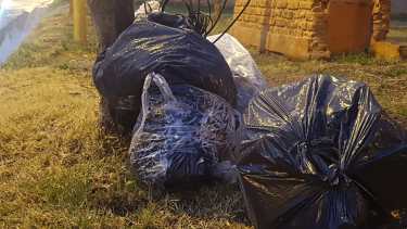 En Huergo se supendió la recolección de resiudos por las condiciones climáticas. (Foto Néstor Salas)