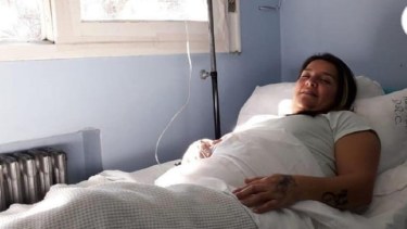 Elena Cabezas que recibió un disparo en medio de la manifestación fue hospitalizada y se encuentra en periodo de recuperación. Foto: Facebook FM Cordillerana 99.5 