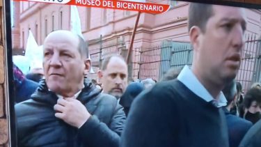 El intendente de Jacobacci, Carlos Toro, en Casa Rosada. ¿Radical massista?