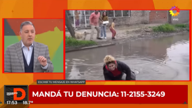 Una cronista se cayó a un pozo mientras salía en televisión. 