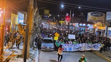 El martes hubo una multitudinaria marcha en la ciudad. Foto gentileza