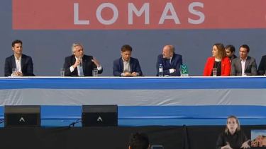 Alberto Fernández participó de un acto. Al final, Massa no fue. Foto captura TV. 