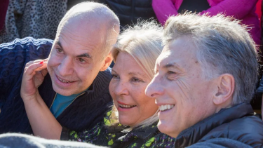 Horacio Rodríguez Larreta, Elisa Carrió y Mauricio Macri. 