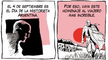 Imagen de «El viajero más increíble», la tira de Chelo Candia, en el día de la historieta