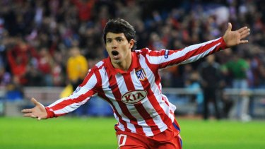 El delantero Sergio Agüero fichó por el Atlético de Madrid en 2006. 