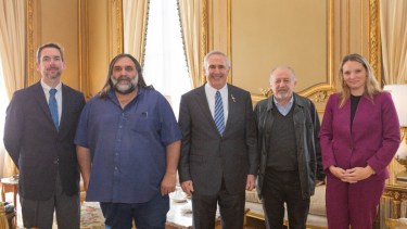 El embajador Stanley con Baradel y Yasky.
