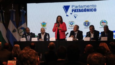 La gobernadora Arabela Carreras se refirió al ataque a Gendarmería Nacional en el Parlamento Patagónico. Foto: Gentileza
