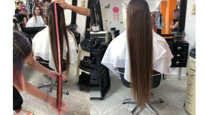 Tras nueve años sin cortarse el pelo, cambió de look en Roca por una buena causa