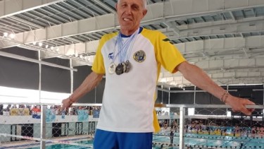 El roquense Mario Quercia es campeón nacional master de natación. Gentileza.