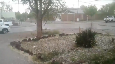 La caída de granizo generó destrozos en Rincón. (Foto: captura video Facebok - Gustavo Mario Echevarría)