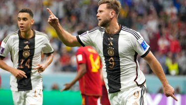 Niclas Füllkrug le dio el empate a los alemanes ante España. (AP Photo/Luca Bruno)