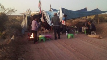 La Confederación Mapuche de Neuquén bloquea los acceso a Portezuelo Chico. Foto Gentileza 