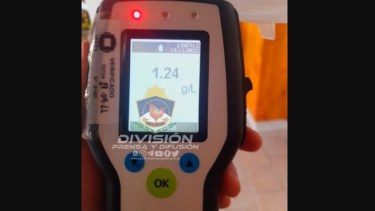 Circulaba con 1,24 de alcohol en sangre en Zapala. 