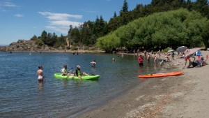 Rescataron a una mujer que intentó cruzar a una isla del Nahuel Huapi y a un pescador en el río Manso