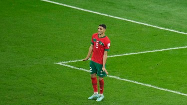 Achraf Hakimi y el festejo del "pingüino". Foto: AP 