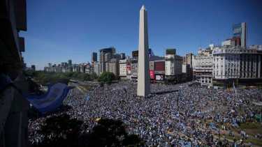 Los festejos de la Selección Argentina se concentrarán en el obelisco. (AP Photo/Matilde Campodonico)
