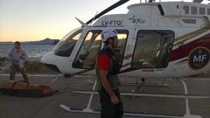Un turista brasileño se golpeó la cabeza cuando realizaba rapel en el refugio Frey
