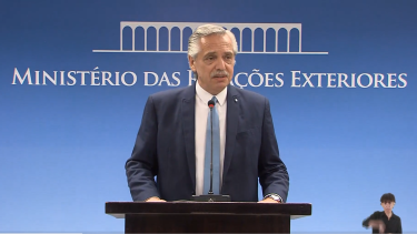 Alberto Fernández habló tras la reunión bilateral con el flamante presidente de Brasil, Lula da Silva. Foto Captura.