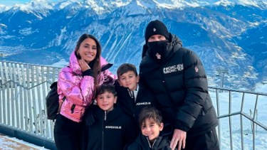Lionel Messi y su familia decidieron aprovechar el frío clima europeo. 