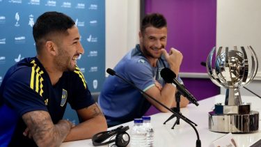 Varela y Pillud estuvieron en la conferencia prensa de hoy, previa al Boca-Racing de mañana. 