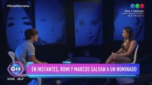 Imagen de Gran Hermano: Marcos y Romina salvaron a uno de los nominados