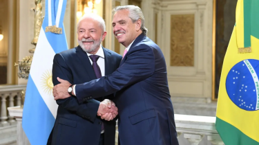 Alberto Fernández y Lula da Silva brindaron una conferencia de prensa desde la Casa Rosada. Foto Gentileza.