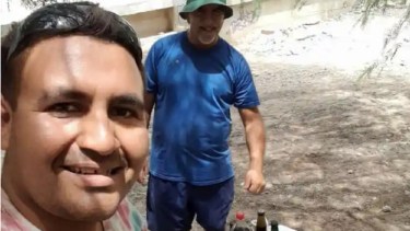 Pablo se sacó una selfie con Pablo que se jugó con el asado. 