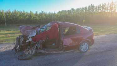 El accidente ocurrió el lunes por la tarde en la zona de Guerrico. (foto: Juan Thomes)