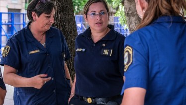 Graciela Parodi (centro), la perito policial que declaró hoy en el juicio por el crimen de Fernando Báez Sosa.