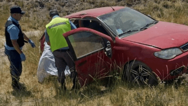 Fuerte choque sobre Ruta 7 en inmediaciones a San Patricio del Chañar. Foto: Radio Municipal Añelo