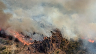 El incendio en el parque Los Alerces ya afecta 330 hectáreas. Foto: Télam