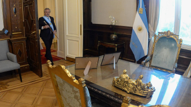 El sillón de RIvadavia en la Casa Rosada, un histórico símbolo de la Presidencia. Foto archivo. 