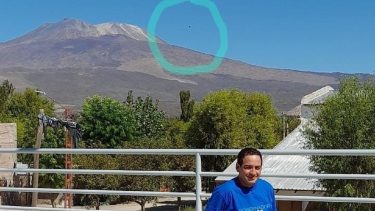 Esta es una de las fotos con un objeto extraño en el cielo, que fueron tomadas en Buta Ranquil. (Gentileza Ivana  Rebolledo)