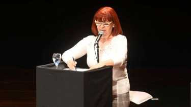La candidata planteó que la cadena de comida rápida debería llegar a la ciudad. Foto: Florencia Salto.