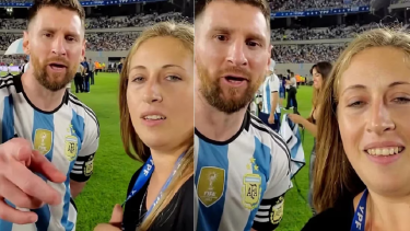 Lionel Messi ayudó a una fanática que se puso nerviosa al pedirle una selfie. 