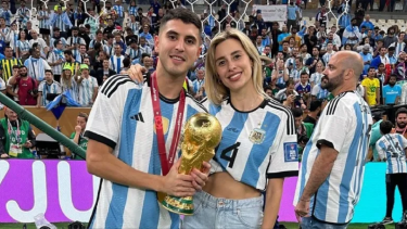 Exequiel Palacios junto a Yésica Frías. 