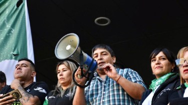 Quintriqueo aseguró que se mantendrán firmes con el reclamo de los trabajadores del ISSN. (Foto Matías Subat).-